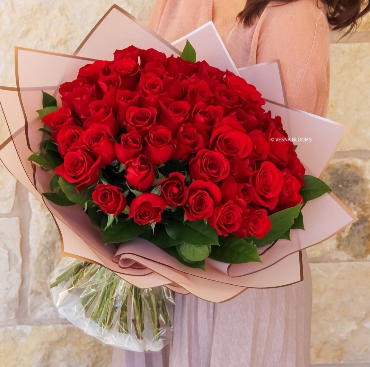 50 Red Roses Premium Colombian Bouquet