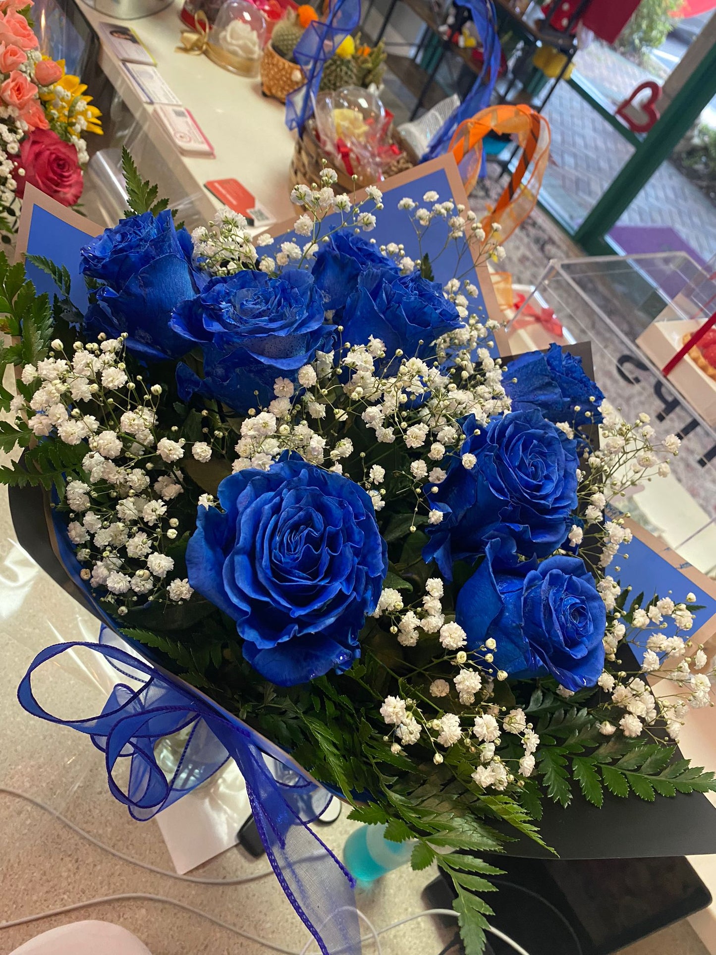 Blue Moon Bouquet - 12 Fresh Blue Roses