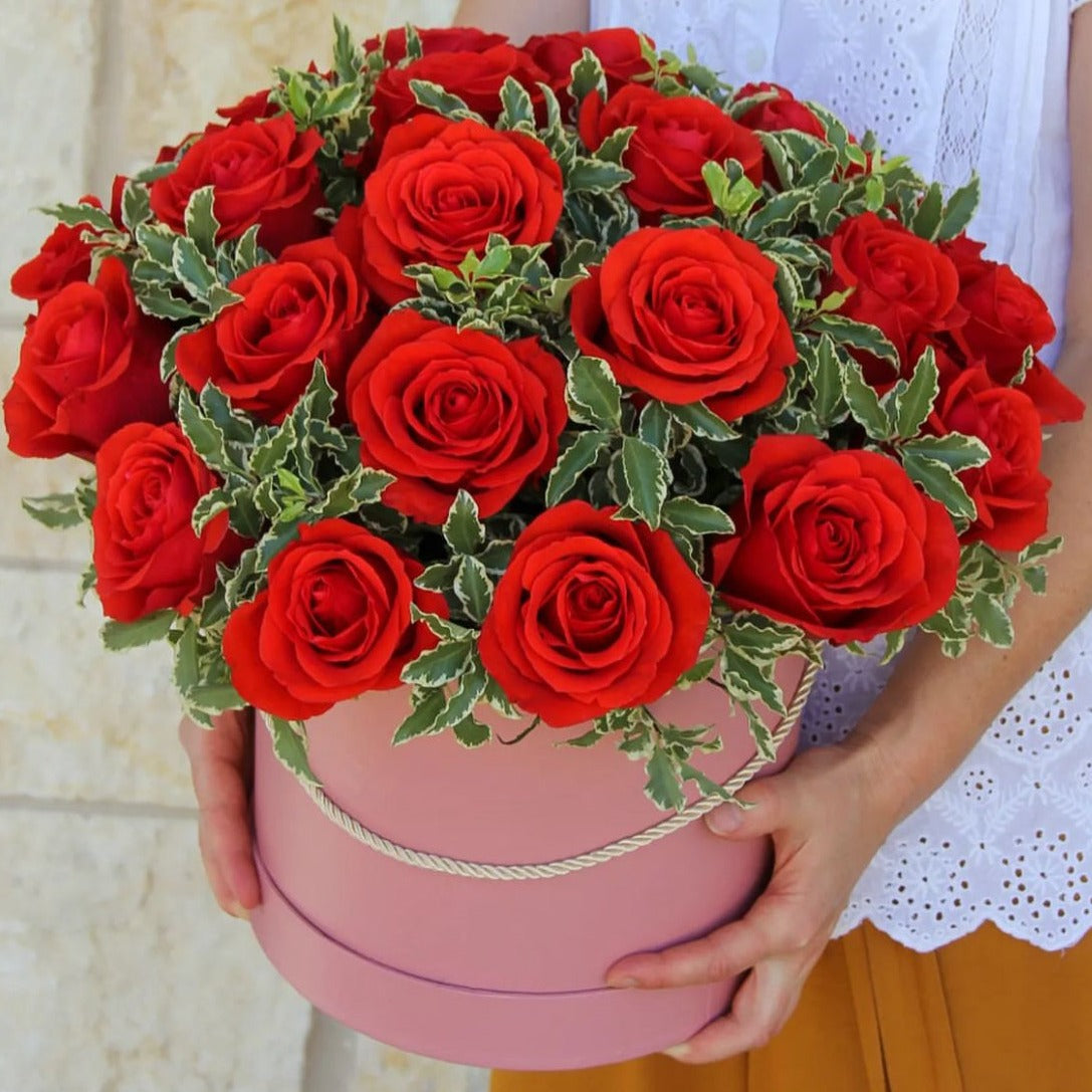 Large Box with 24 Red Roses