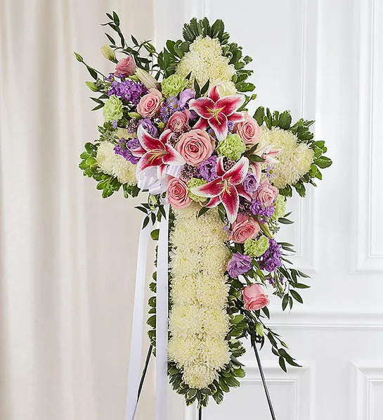 Sympathy Cross Flowers - Funeral Arrangement