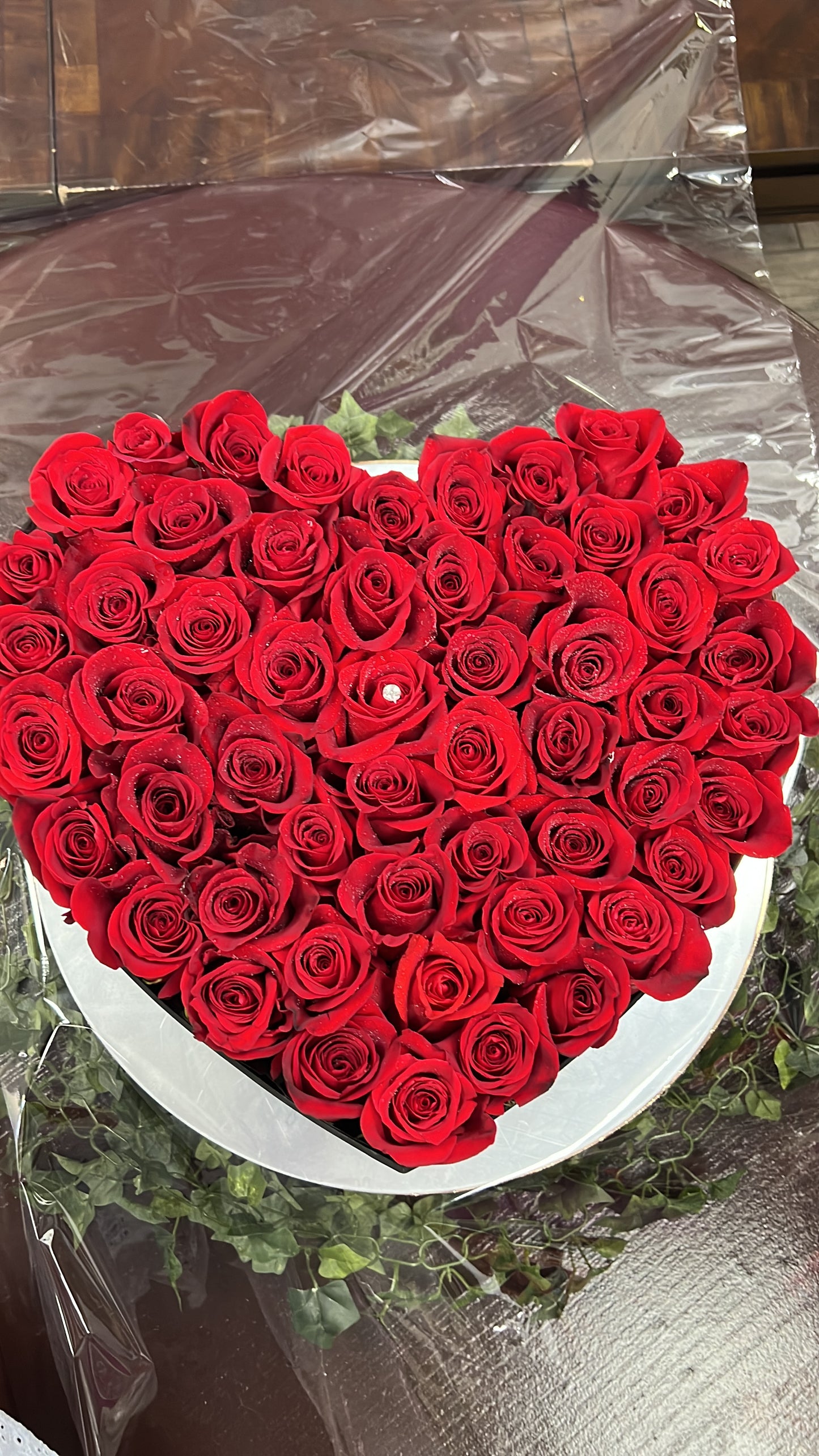Heart Box With Red Roses - Valentine`s Collection