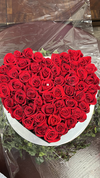 Heart Box With Red Roses