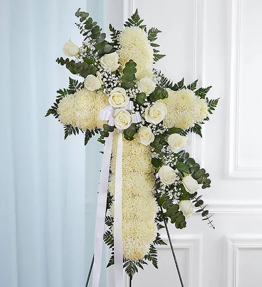 Sympathy Cross Flowers - Funeral Arrangement