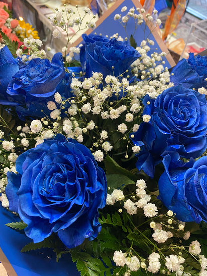 Blue Moon Bouquet - 12 Fresh Blue Roses