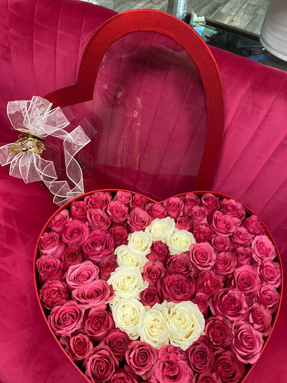 Heart Box With Red Roses