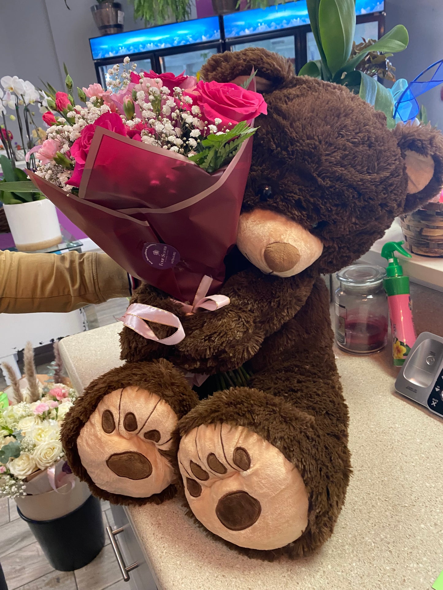 Ted Bear With Bouquet